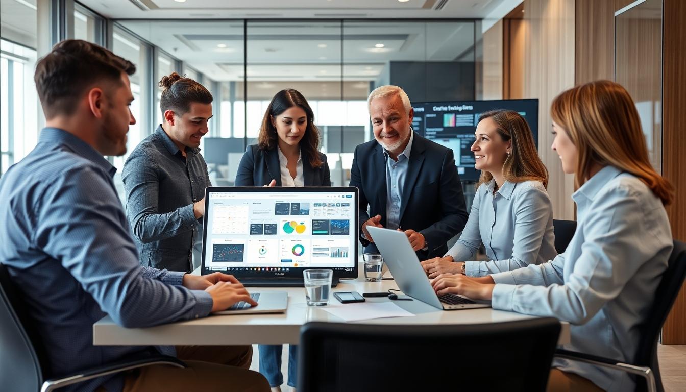 Business software development team collaboration